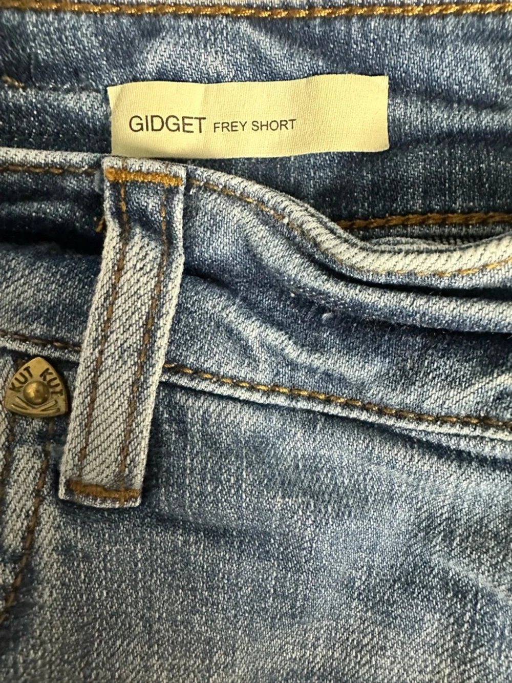 Kut from the Kloth Medium Blue Distressed Cutoff Denim Shorts 8 - Picture 4 of 8